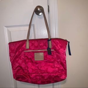 Pink Coach Tote